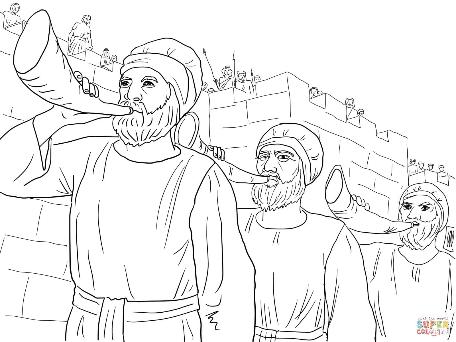 1600x1200 Joshua And The Battle Of Jericho Coloring Page Walls