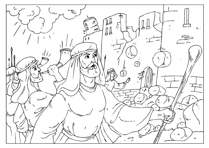 875x620 Joshua Fought Battle Of Jericho Coloring Page Joshua And