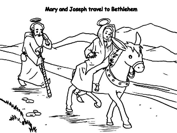 600x449 Mary And Joseph Travel To Bethlehem Coloring Pages
