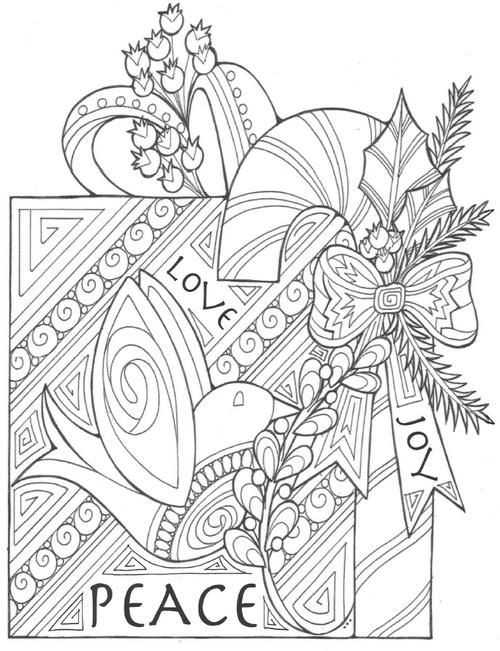 500x651 The Gift Of Peace, Love, Joy Coloring Page Peace, Gift