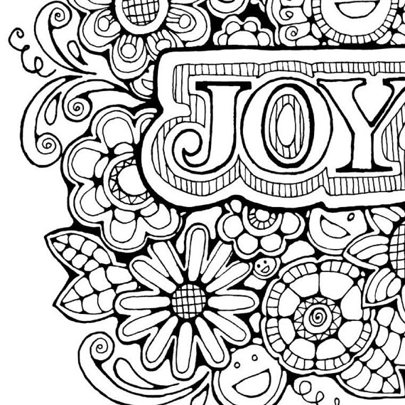 570x569 Adult Colouring Pageoriginal Hand Drawn Art In Black