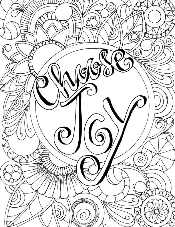 612x792 Choose Joy Inkspirations Words Coloring Pages For Adults