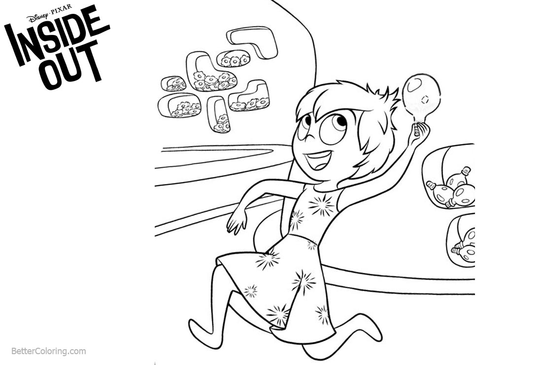 1100x740 Inside Out Coloring Pages Joy Running With A Balloon
