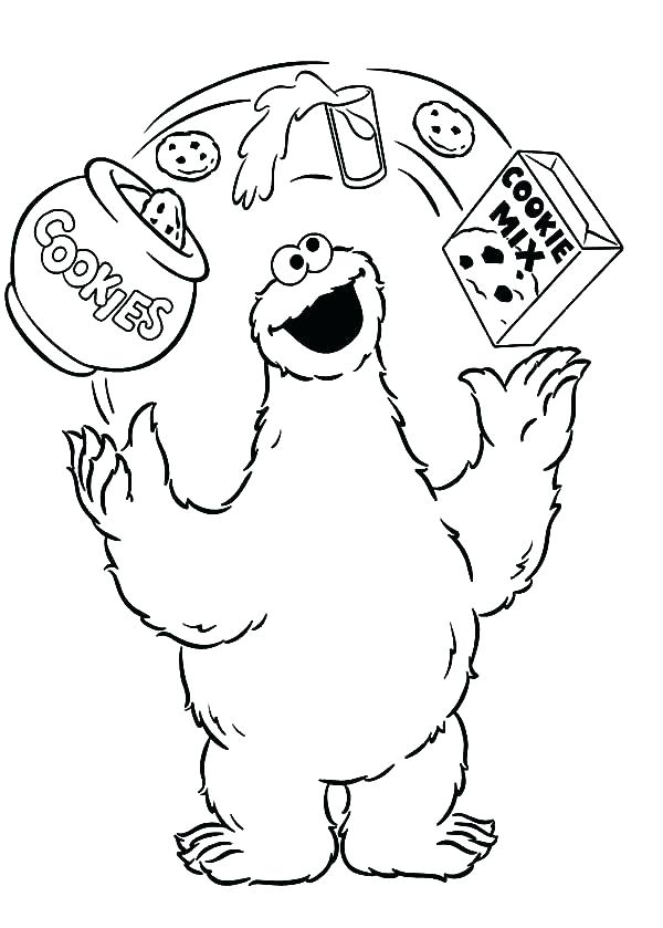600x839 Cookie Monster Coloring Page Monster Coloring Book Together