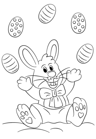 333x480 Easter Bunny Juggling Eggs Coloring Page Easter Crafts