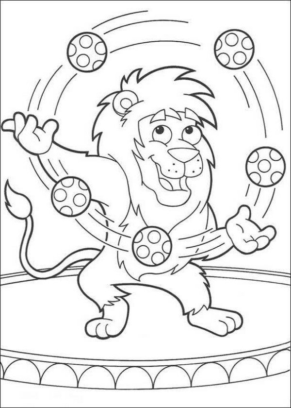 600x840 Lion Juggling With Balls Dora The Explorer Coloring Page