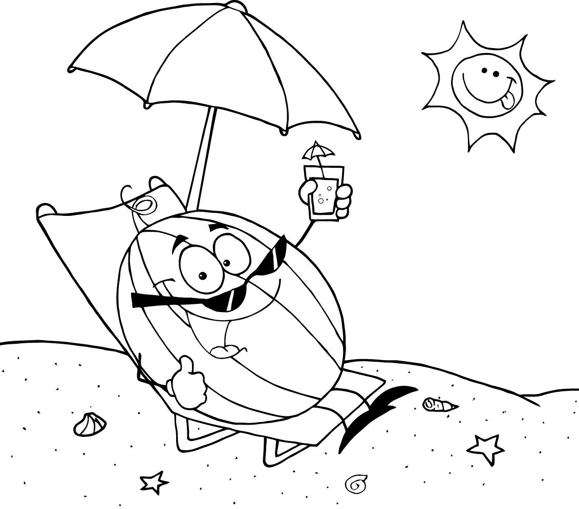 1131x995 Coloring Sheet Of Cartoon Watermelon Holding A Glass With Juice