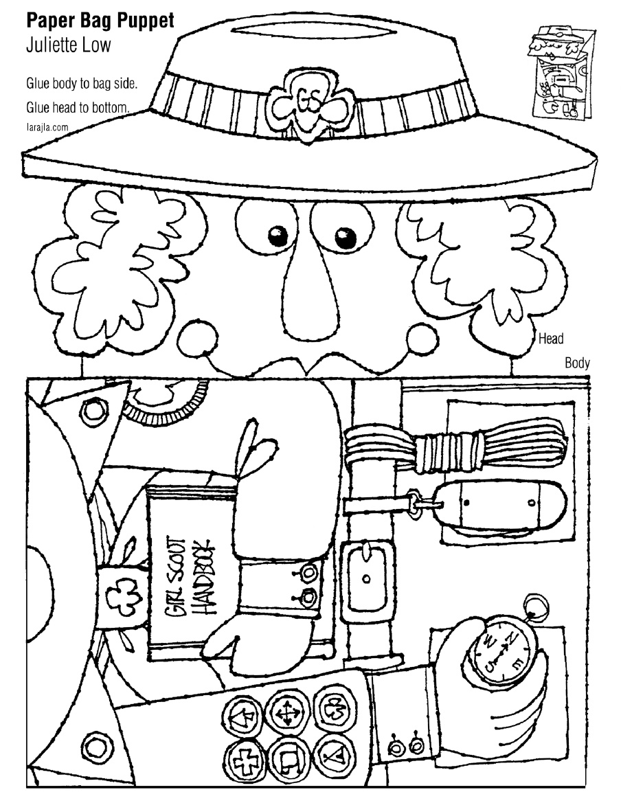 904x1169 Paper Bag Puppet Girl Scout Juliette Low Scribd Girl Scouts