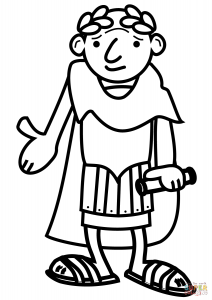 212x300 Galius Julius Caesar Ancient Rome Coloring Page