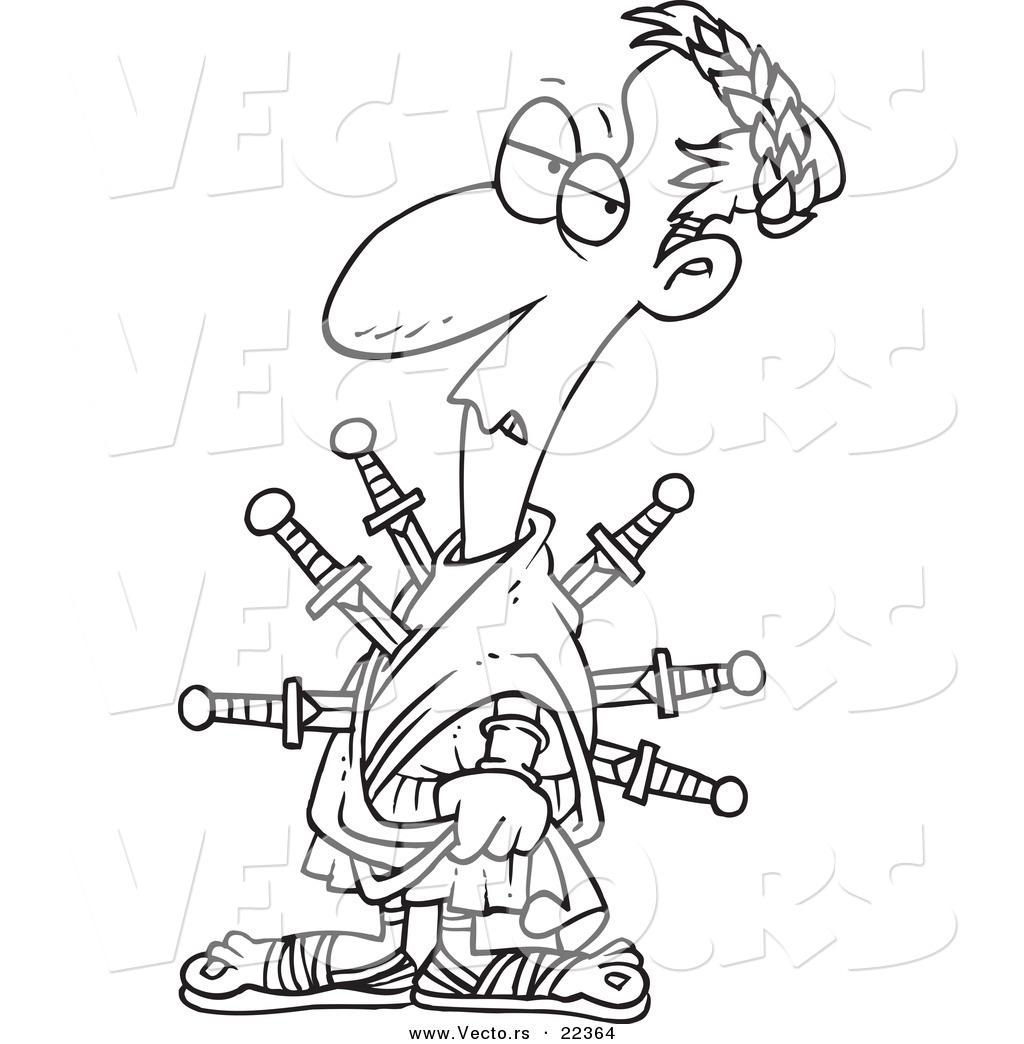 1024x1044 Julius Caesar Coloring Pages Vector Of A Cartoon Stabbed
