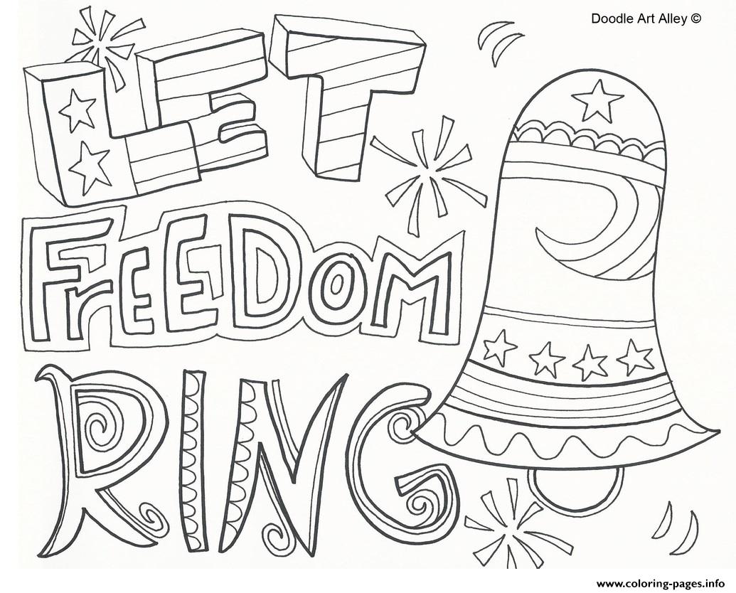 1035x834 Let Freedom Ring 4th July Coloring Pages Printable Throughout Page