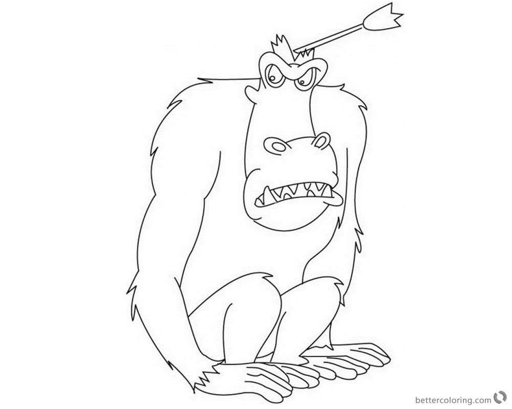1000x800 Jumanji Coloring Pages Animated Tv Series Ape The Judge