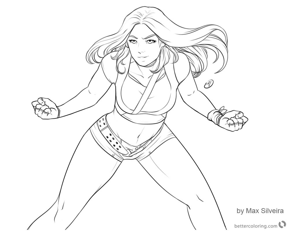 1000x800 Jumanji Coloring Pages Karen Gillan Sketch By Max Silveira