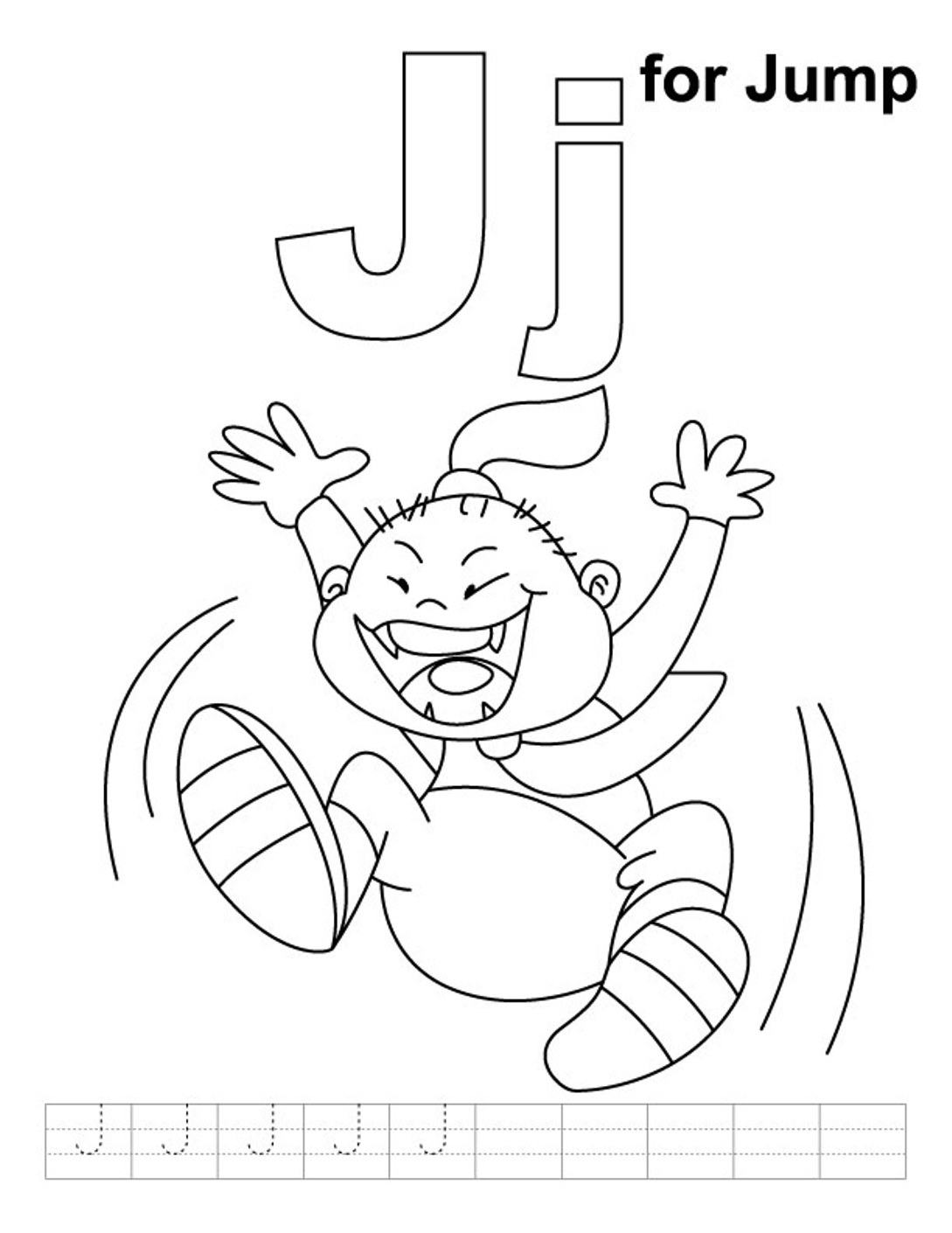 1089x1410 J Is For Jump Alphabet Coloring Page February Themes