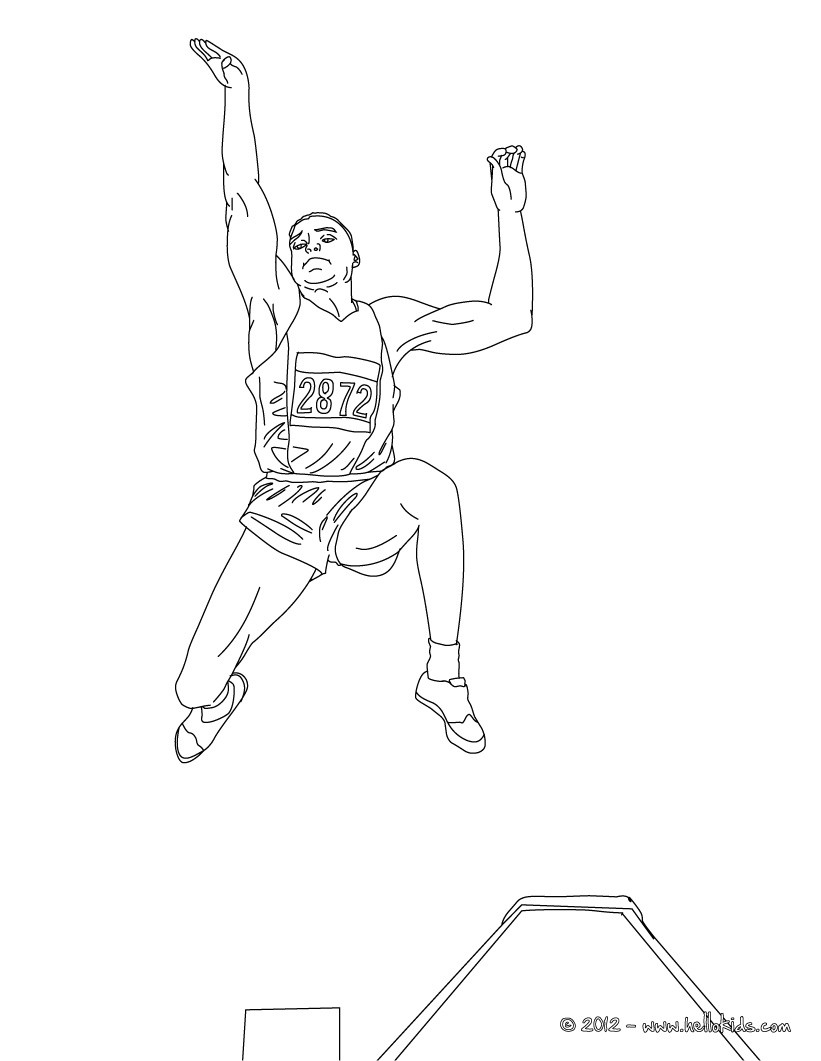 821x1061 Long Jump Athletics Coloring Pages