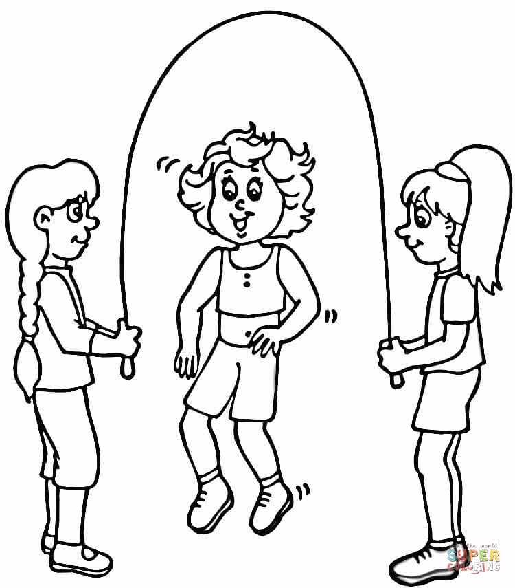 750x855 Rope Coloring Pages Children Jump Rope Coloring Page Free
