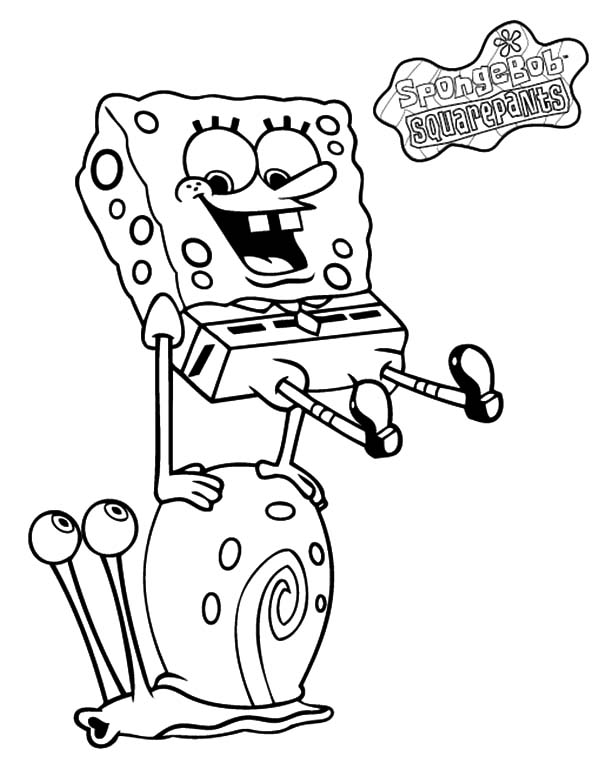 600x776 Spongebob Jump Over Gary The Snail Coloring Pages Color Luna