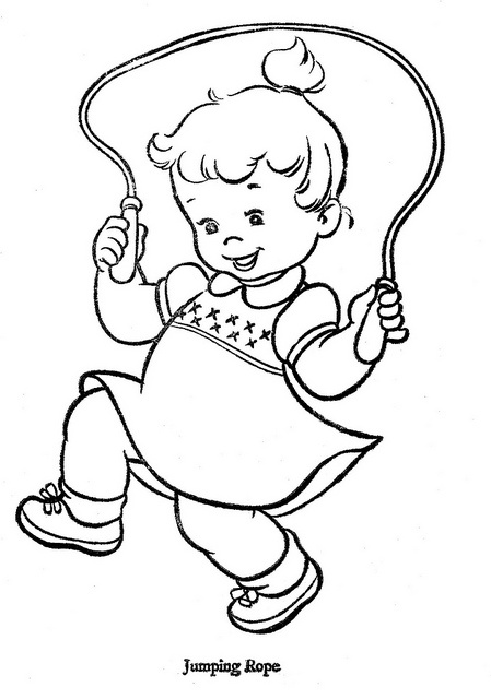 449x640 Kids Jumping Rope Coloring Pages