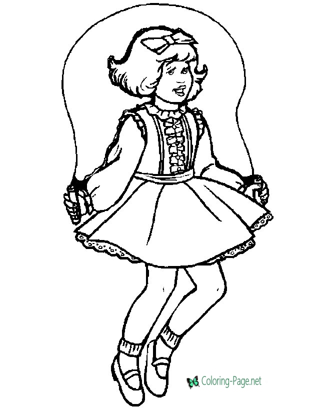670x820 Children Coloring Pages Girl Jumping Rope