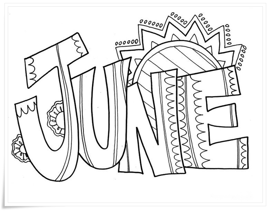 901x703 June Coloring Pages