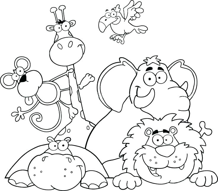736x645 Excellent Inspiration Ideas Printable Jungle Animal Coloring Pages