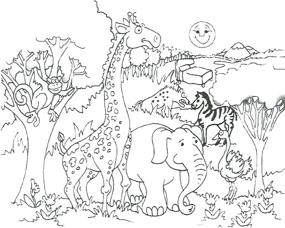 940x755 Jungle Coloring Page Preschool Jungle Coloring Pages With Giraffe