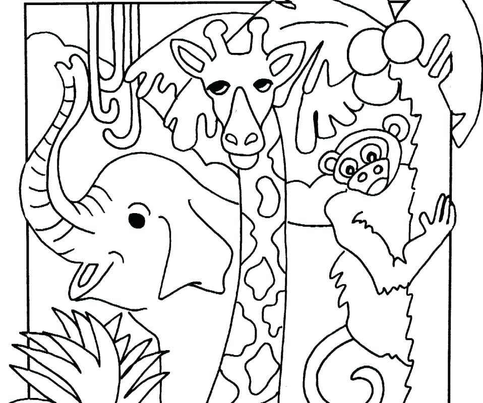 958x800 Printable Jungle Animal Coloring Beautiful Pages Adult For Adults