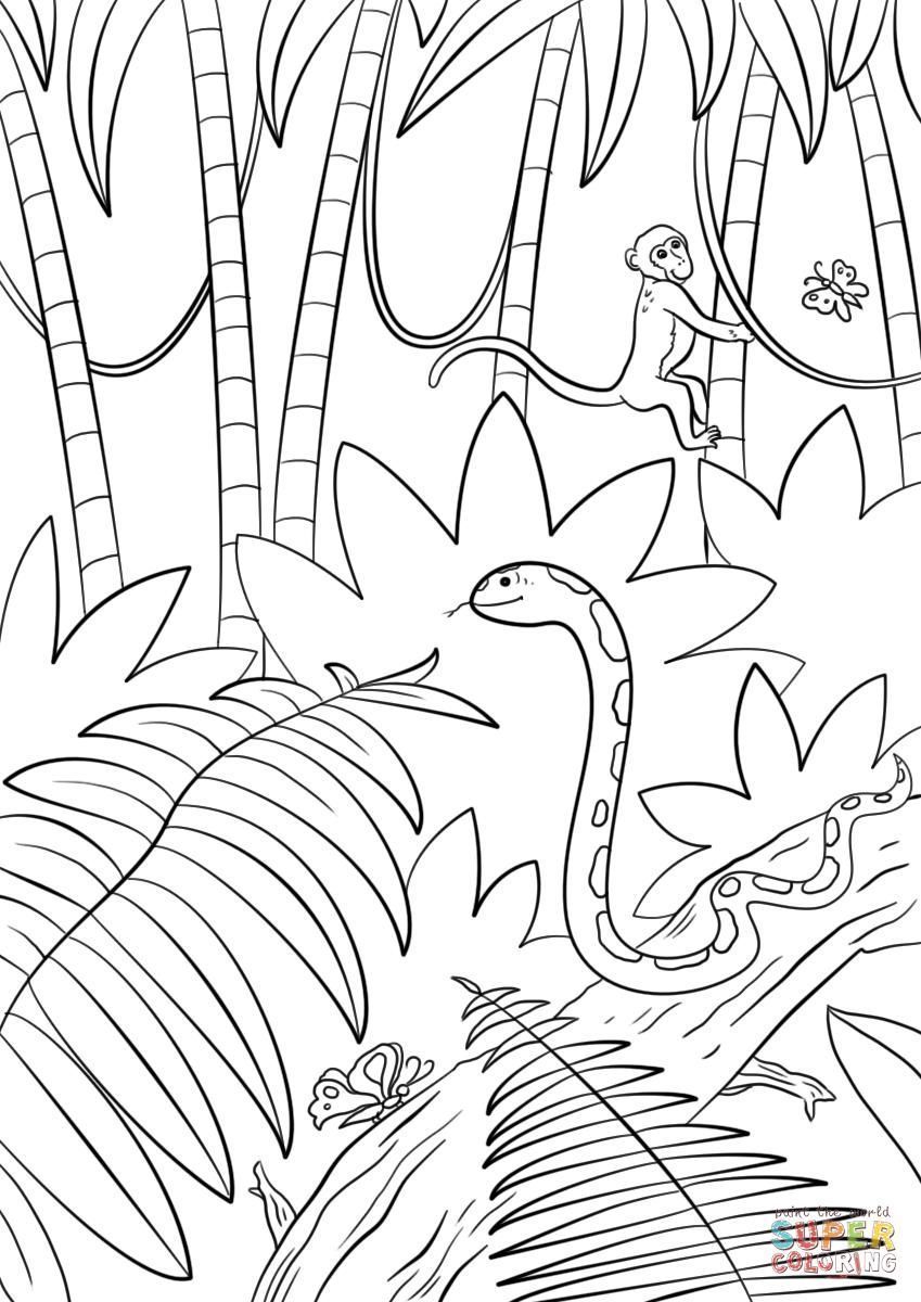 849x1200 Coloring Pages Jungle Coloring Sheet