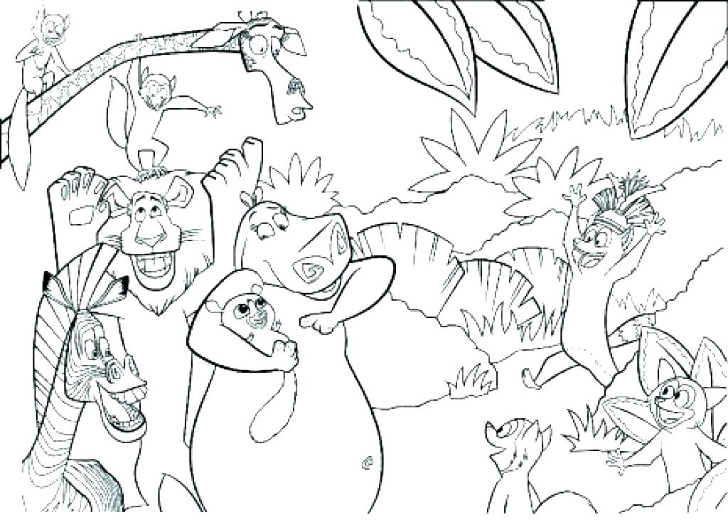 1024x731 Jungle Animals Coloring Page Jungle Junction Coloring Pages Jungle