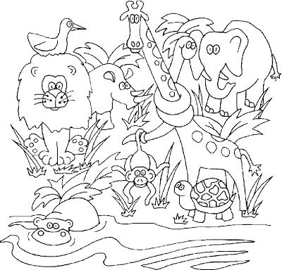 400x384 Jungle Coloring Sheets Jungle Scene Coloring Page Best Shots