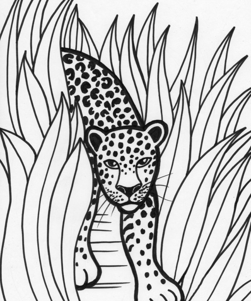 853x1024 Elephant In The Jungle Coloring Pages For Adults Free Printable