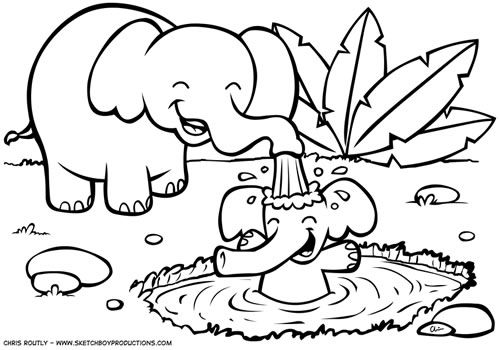 500x350 Jungle Coloring Pages Tree Coloring Nice Preschooler Jungle