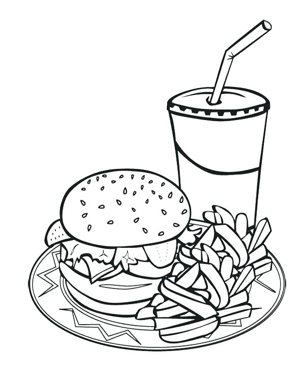 600x739 Coloring Pages Food Coloring Pages French Fries Coloring Page