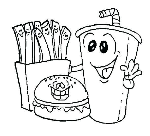 592x536 Junk Food Colouring Pictures Healthy Foods Coloring Pages