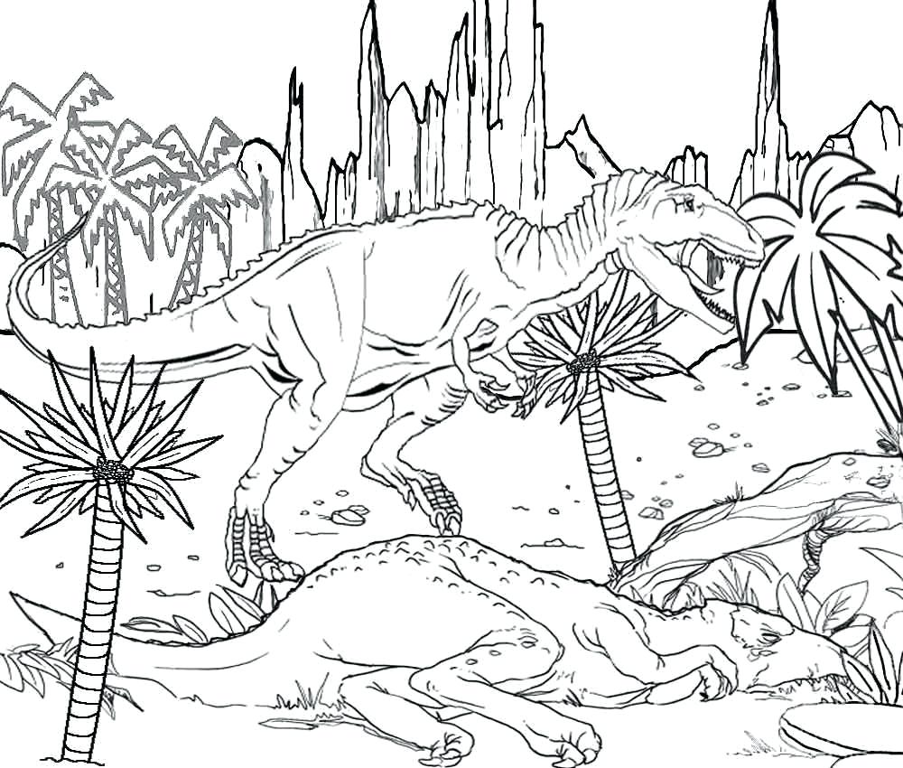 1000x850 Coloring Pages ~ Jurassic Park Coloring Pages With T Rex Jurassic