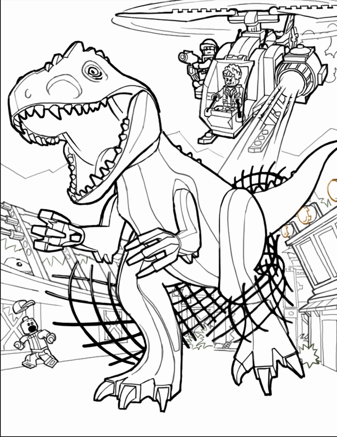 1082x1400 Jurassic World Coloring Pages Online New Superb Lego Coloring