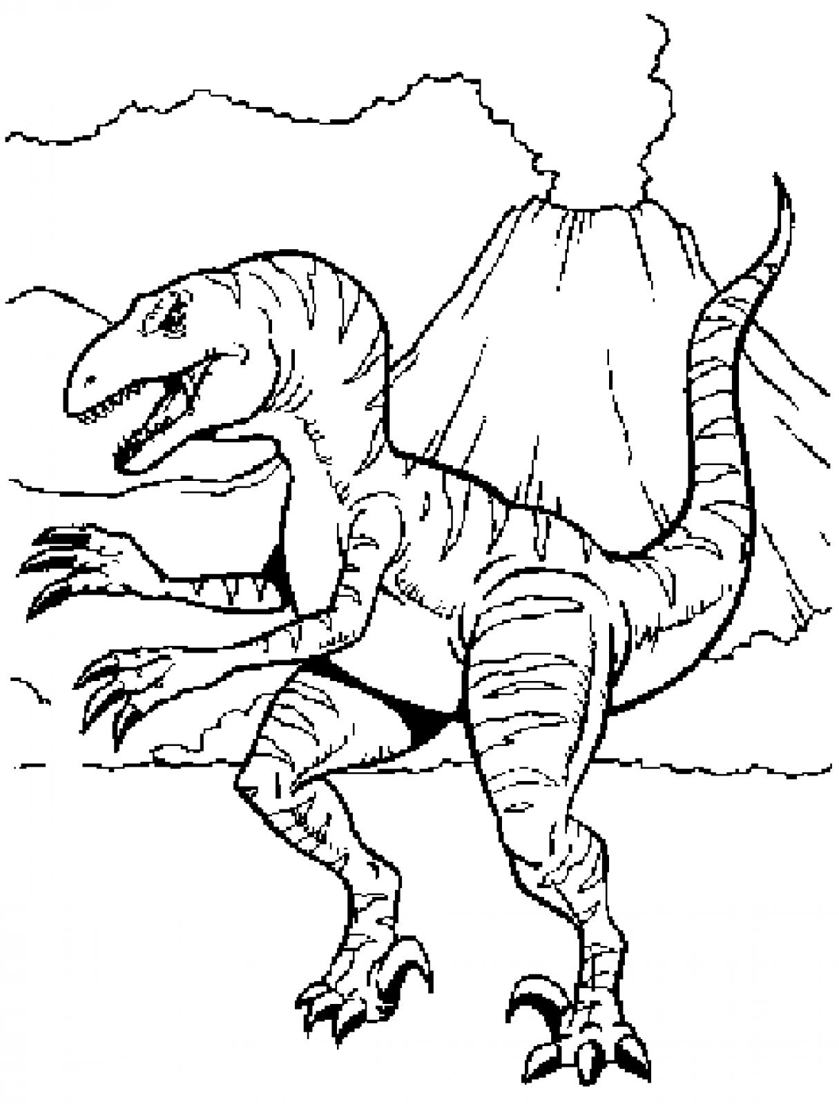 1215x1600 Simple Raptor Coloring Pages And Print For Lego Jurassic Park Free