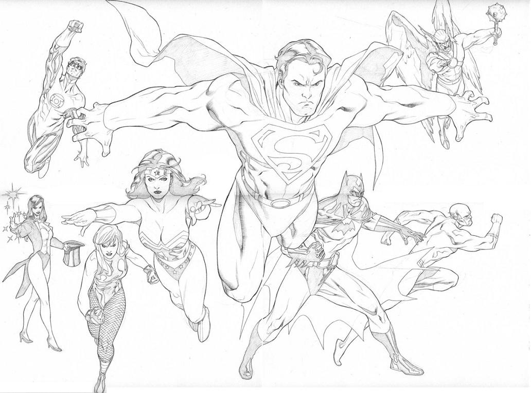 1032x765 Justice League Coloring Pages