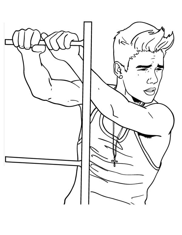 600x776 Justin Bieber Cool Hairstyle Coloring Page