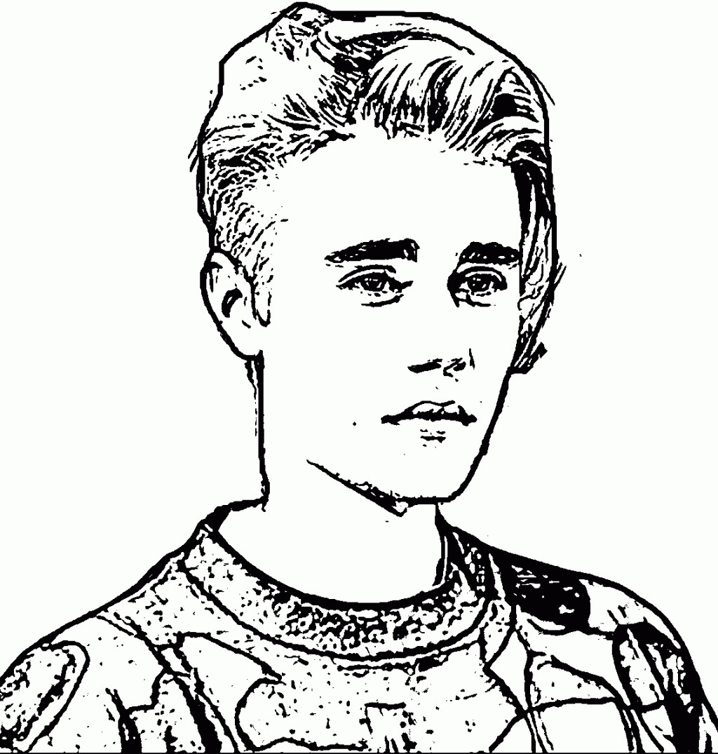 1024x1075 Coloring Pages To Print Of Justin Bieber Cute Music Icon Printable