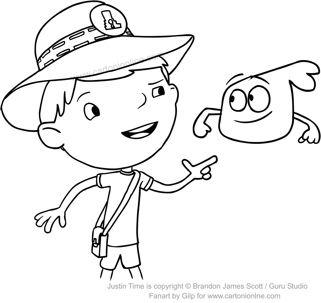 1050x992 Drawing Justin And Squidgy Ready For Adventure (Justin Time