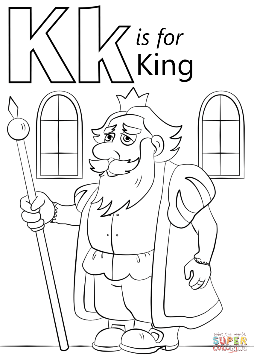 849x1200 Letter K Coloring Page