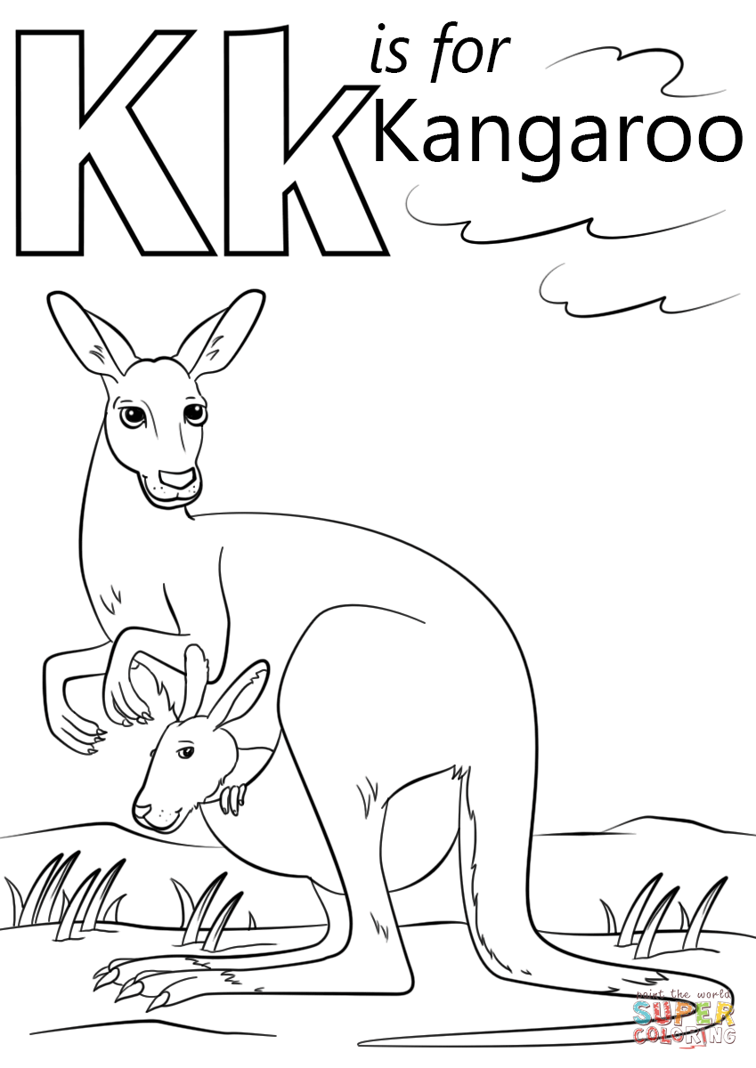 849x1200 Superior K Coloring Pages Is For Kangaroo Page