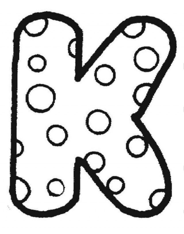 640x814 Hard Coloring Pages Letter K