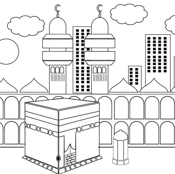 600x596 Khana Kaba Coloring Page