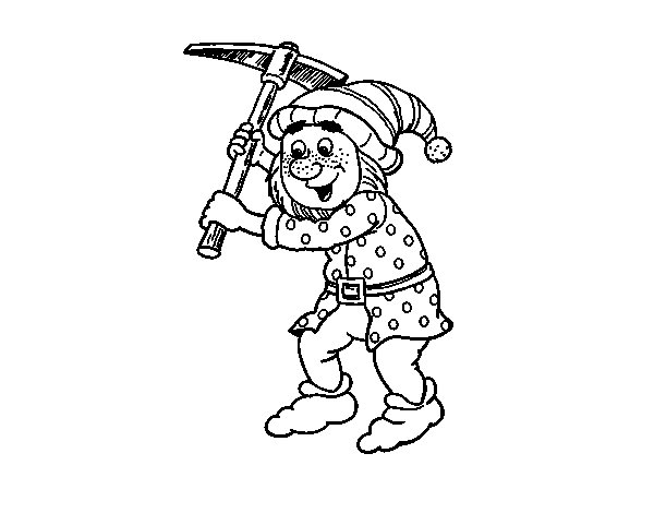 600x470 Dwarf Worker Coloring Page