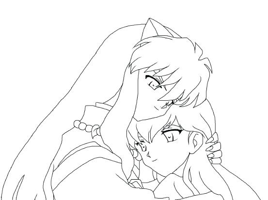 553x413 Inuyasha And Kagome Coloring Pages Inuyasha Coloring Pages