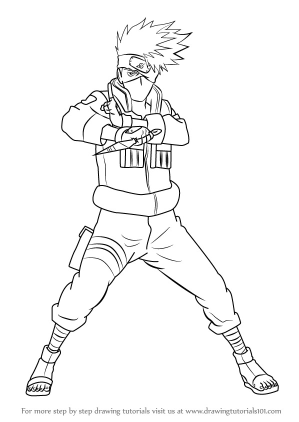 598x844 Learn How To Draw Kakashi Hatake From Naruto Naruto Step By Step