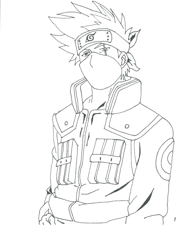600x791 Coloring Kakashi Coloring Pages Masked By Hatake. Kakashi
