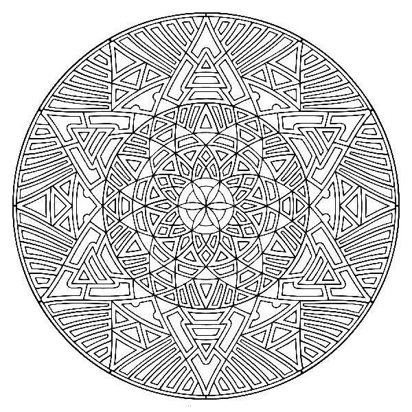 600x600 Cool Kaleidoscope Coloring Pages For Adults